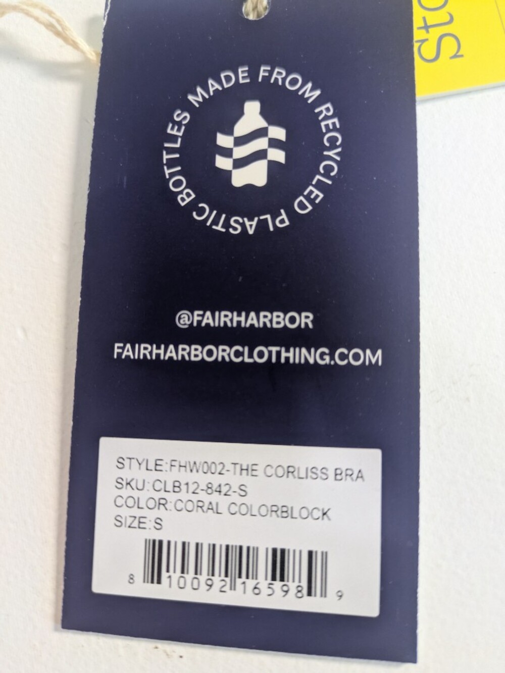 NWT Fair Harbor Corliss Sports Bra Coral Wireless Sz S Coral Race Back Gym Sport - Picture 11 of 12